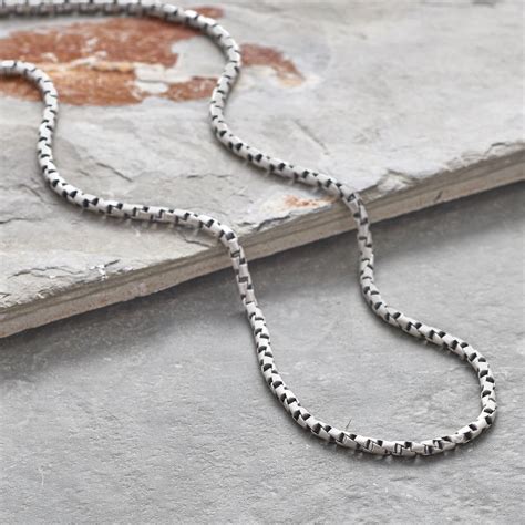 mens box chain necklace stainless steel|sterling silver box chain necklaces.